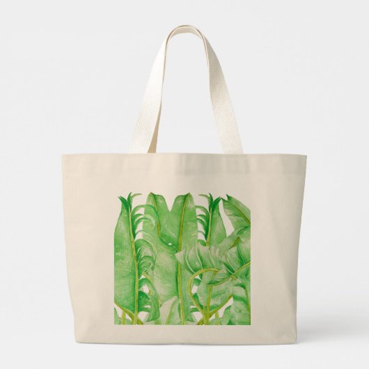 Bananenbladeren op een Jumbo Bag Grote Tote Bag (Achterkant)