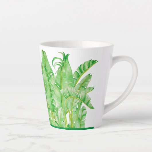 Bananenbladeren op een kleine latte Mok (Rechts)