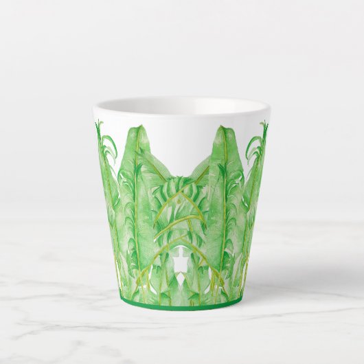Bananenbladeren op een kleine latte Mok (Voorkant)