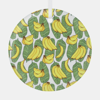 Bananenbladeren: tropisch fruitpatroon glas ornament