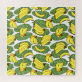 Bananenbladeren: tropisch fruitpatroon legpuzzel (Horizontaal)