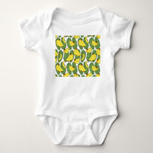 Bananenbladeren: tropisch fruitpatroon romper (Voorkant)