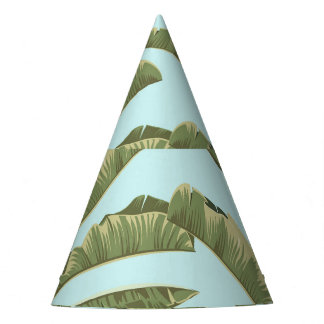 bananenbladeren: tropisch naadloos. feesthoedjes