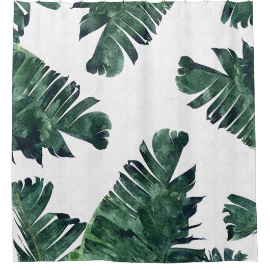 Bananenbladeren Waterverf Douchegordijn (Voorkant)