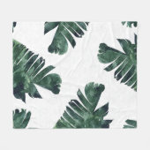 Bananenbladeren Waterverf tropische botanische Fleece Deken (Voorkant (Horizontaal))