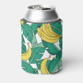 Bananenbladeren: wit patroon. blikjeskoeler (Blikje Achterkant)