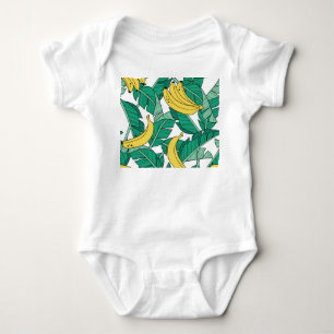 Bananenbladeren: wit patroon. romper