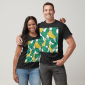 Bananenbladeren: wit patroon. t-shirt (Unisex)