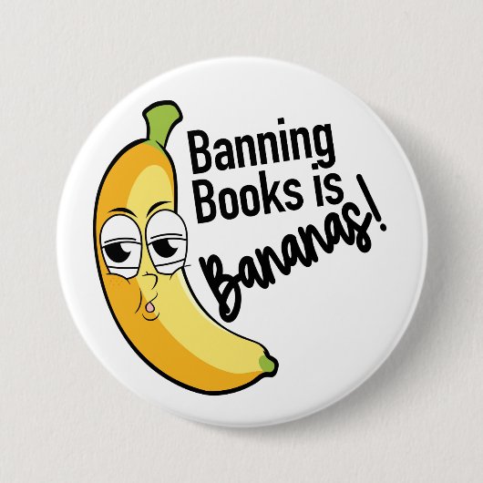 Bananenboeken verbieden ronde button 7,6 cm (Voorkant)