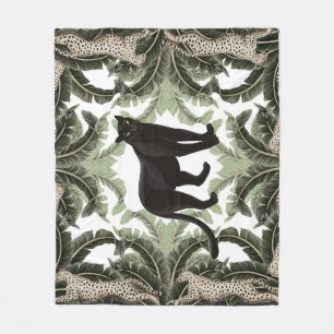 Bananenboom Cheetah Tropisch patroon Fleece Deken