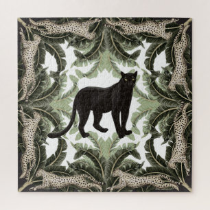 Bananenboom Cheetah Tropisch patroon Legpuzzel