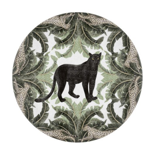 Bananenboom Cheetah Tropisch patroon Snijplank (Voorkant)