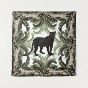 Bananenboom Cheetah Tropisch patroon Wandkleed