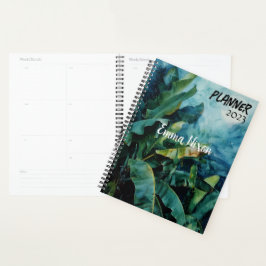 BANANENBOOM WATERVERF BIJ NACHTPLANNER PLANNER
