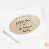 bananenbrood homemade met de liefdesnaam Kraft Ovale Sticker (Envelop)
