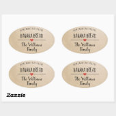 bananenbrood homemade met de liefdesnaam Kraft Ovale Sticker (Vel)