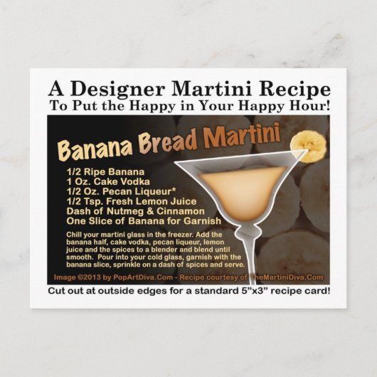 Bananenbrood Martini Recept Briefkaart (Voorkant)