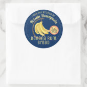 Bananenbrood thuis inblikken uit de keuken van ronde sticker (Tas)
