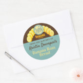 Bananenbrood thuis inblikken uit de keuken van ronde sticker (Envelop)