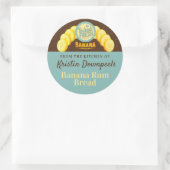 Bananenbrood thuis inblikken uit de keuken van ronde sticker (Tas)