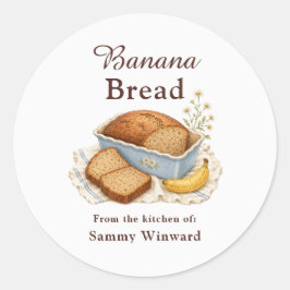 Bananenbrood Thuisgemaakte Cadeau-etiket Ronde Sticker
