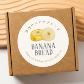 Bananenbrood Waterverf Slice Rustic Simple Ronde Sticker