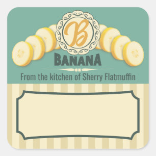 Bananenbroodjam uit de keuken van inblikken vierkante sticker