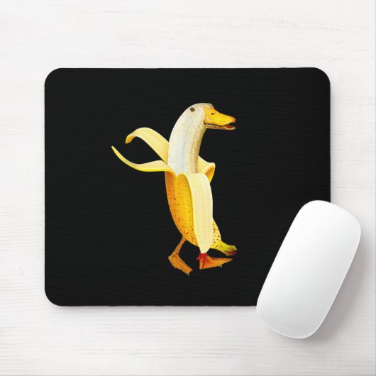 Bananeneend. Grappige Antropomorfe vruchten Dieren Muismat (Met muis)