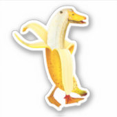 Bananeneend. Grappige Antropomorfe vruchten Dieren Sticker (Voorkant)