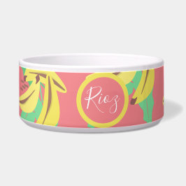 Bananengroenpatroon Roze Groen Voerbakje