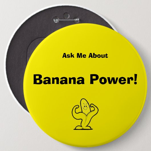 bananenknop ronde button 6,0 cm (Voorkant /achterkant)