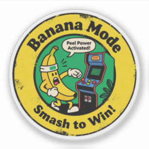 Bananenliefhebber & Gamer "Smash om Bananamodus te Sticker