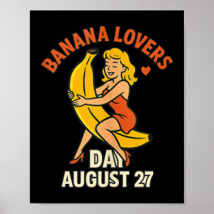 Bananenliefhebbers Dag 27 augustus Funny Fruit Cel Poster
