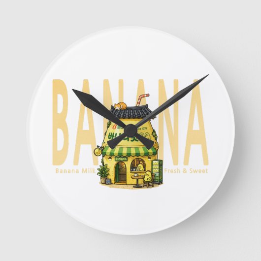 bananenmelk café wandklok (Voorkant)