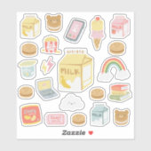 Bananenmelk & zoete koekjes Geassorteerd Sticker P (Vel)