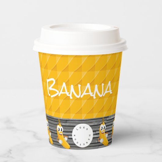 Bananenpapierkop Papieren Bekers (Voorkant)