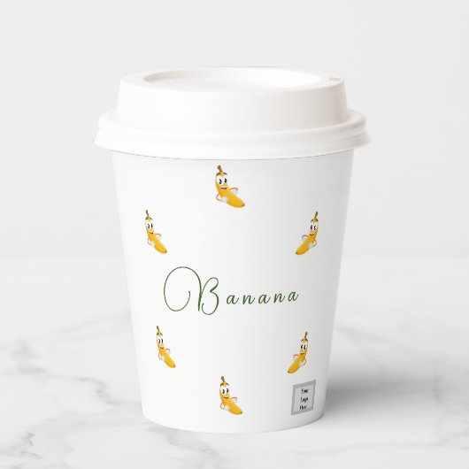 Bananenpapierkop Papieren Bekers (Voorkant)
