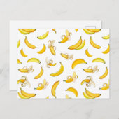 Bananenpatroon 4 feestdagenkaart (Voorkant / Achterkant)