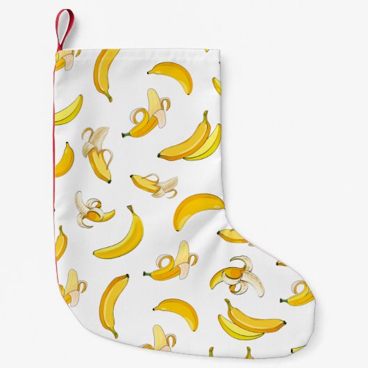 Bananenpatroon 4 kleine kerstsok (Voorkant)