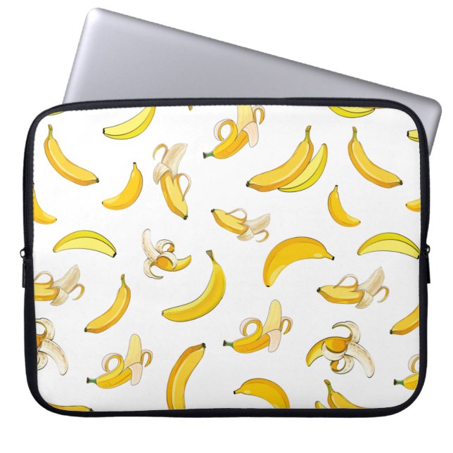 Bananenpatroon 4 laptop sleeve (Voorkant)