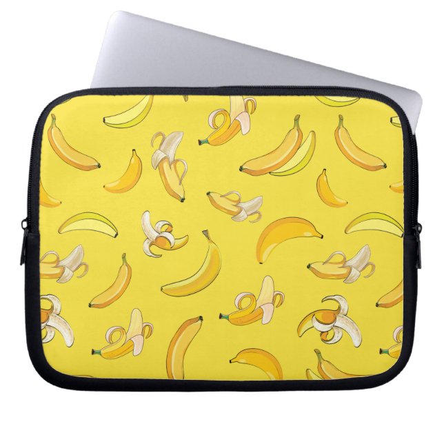 Bananenpatroon 4 laptop sleeve (Voorkant)