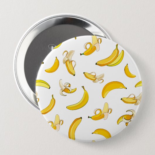 Bananenpatroon 4 ronde button 4,0 cm (Voorkant /achterkant)
