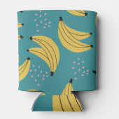  bananenpatroon, blauwe achtergrond. blikjeskoeler (Achterkant)