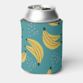  bananenpatroon, blauwe achtergrond. blikjeskoeler (Blikje Achterkant)