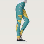  bananenpatroon, blauwe achtergrond. leggings (Rechts)