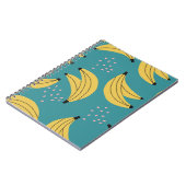  bananenpatroon, blauwe achtergrond. notitieboek (Linkerzijde)