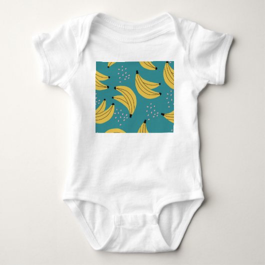 bananenpatroon, blauwe achtergrond. romper (Voorkant)