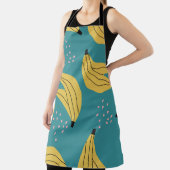 bananenpatroon, blauwe achtergrond. schort (Insitu)