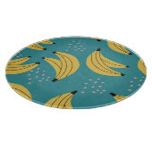  bananenpatroon, blauwe achtergrond. snijplank (Hoek)