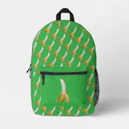 Bananenpatroon Groene Achtergrond Bedrukte Rugzak